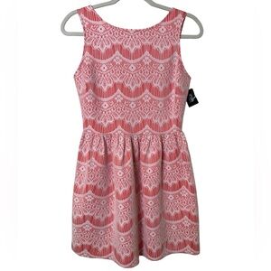 love...ady Coral Peach Lace Dress